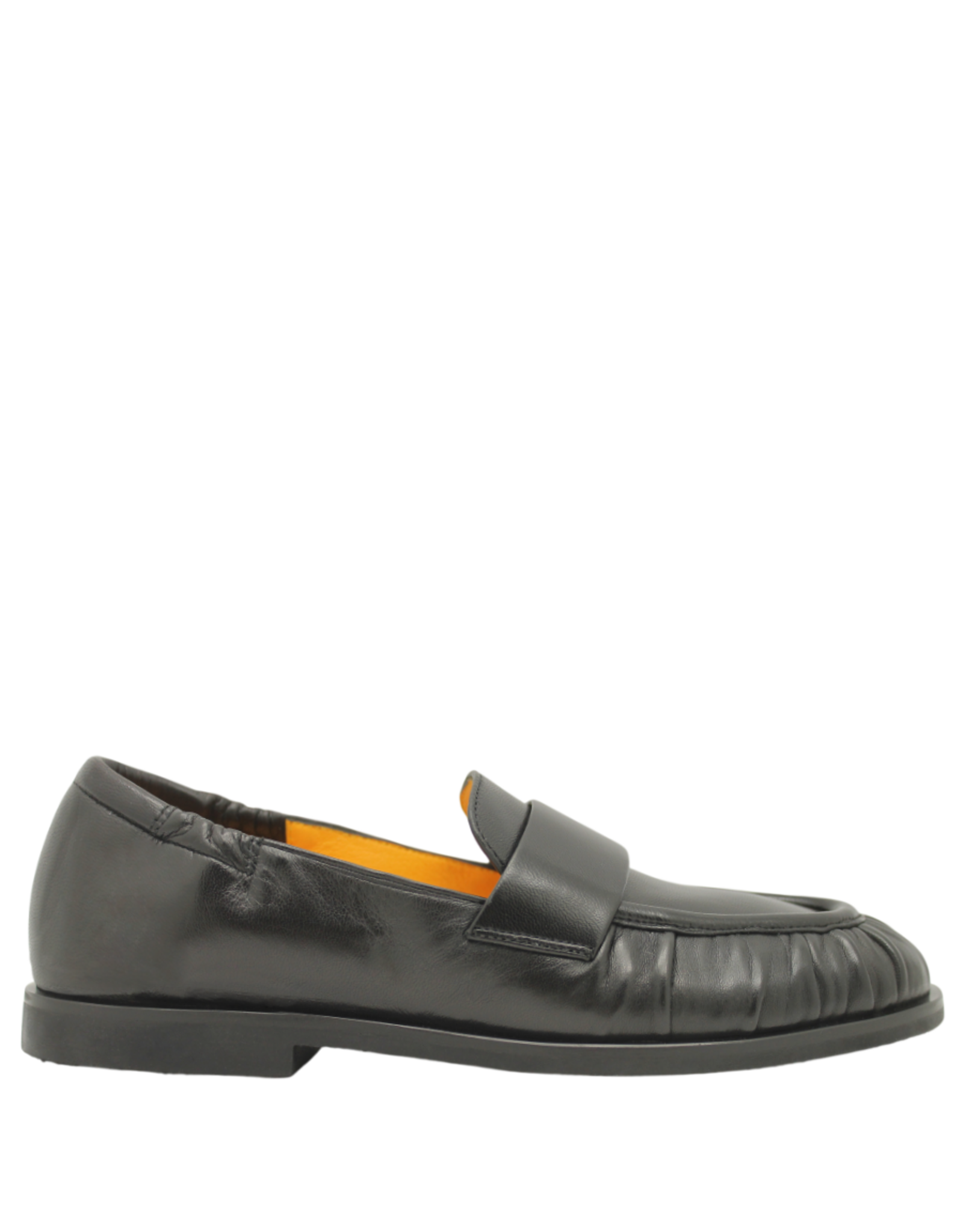 MaraBini MaraBini M14E Black Flat Ruched Loafer 1047