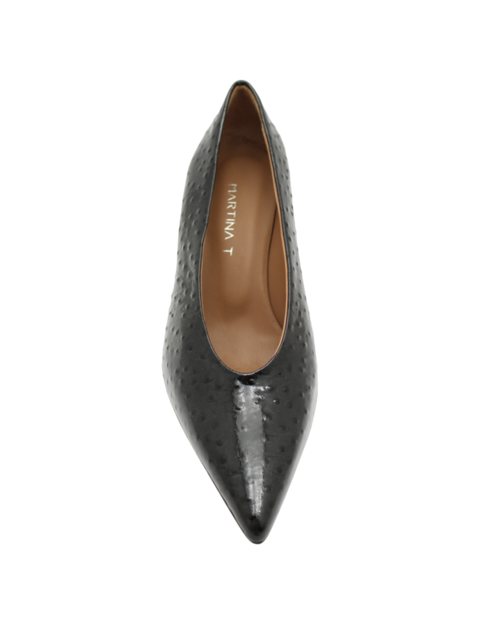 MissT MissT MT1S Black Glaze Ostrich Pump Larsa