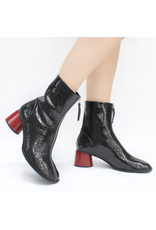 Halmanera Halmanera H53E Black Ostrich With Red Cone Heel 1033