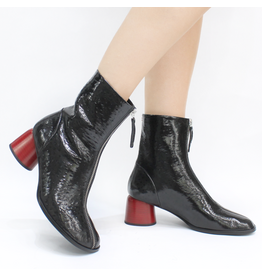Halmanera Halmanera H53E Black Ostrich With Red Cone Heel 1033