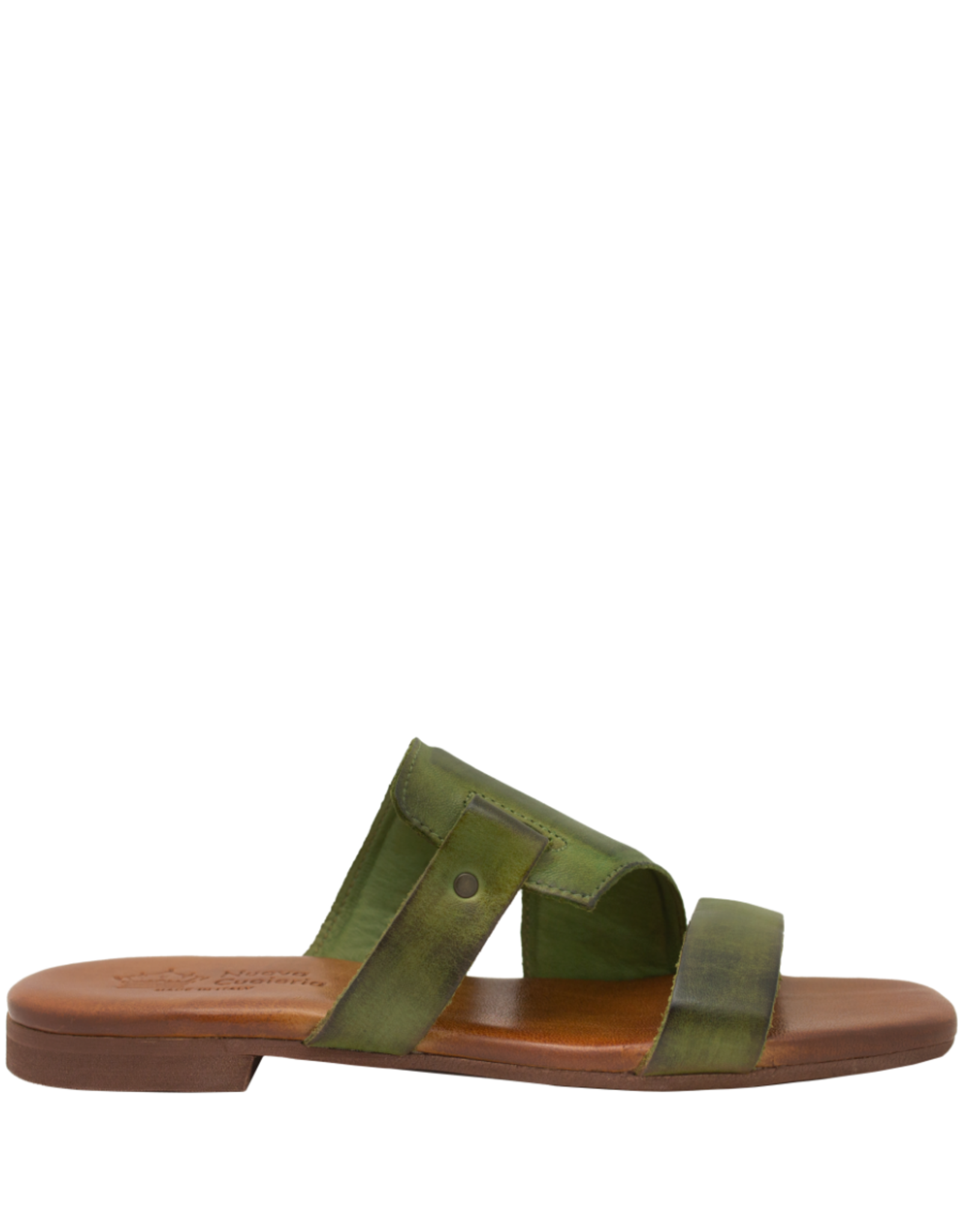 Nuova Nuova N3C Olive Asymetric Flat Mule Bella
