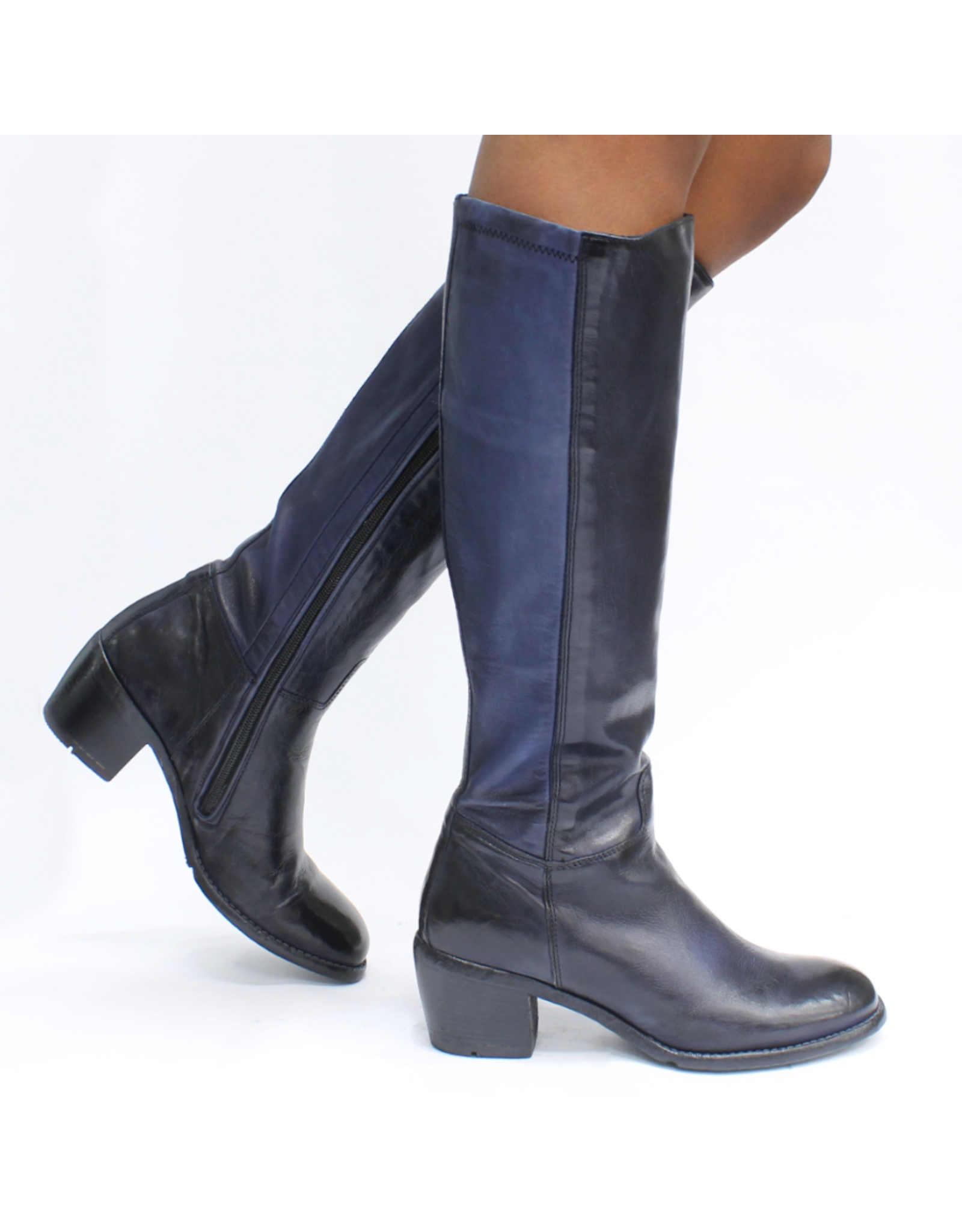 LeMargo LeMargo LE4 Navy Calf Knee Boot Nappa Stretch Lucy