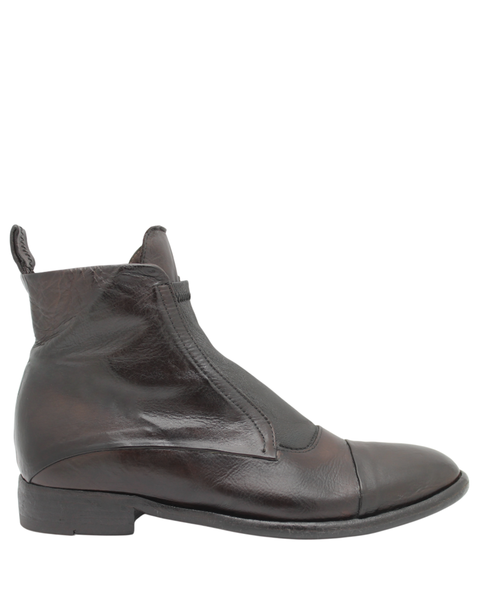 King King K2 Brown Flat Ankle Boot With Nappa Stretch 5544