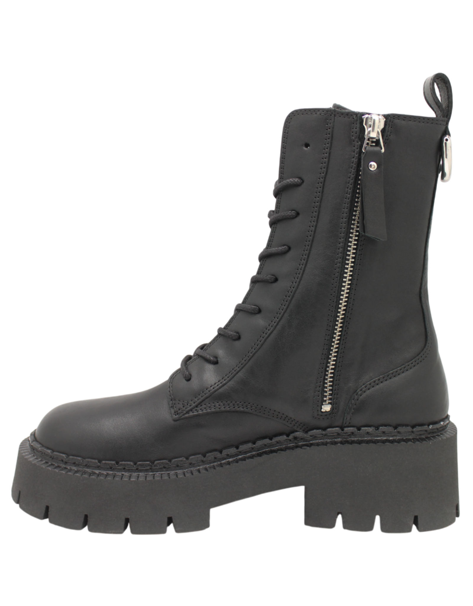 VicMatie Vicmatie VM1B Black Mid-Calf Lace-Up Boot 4405