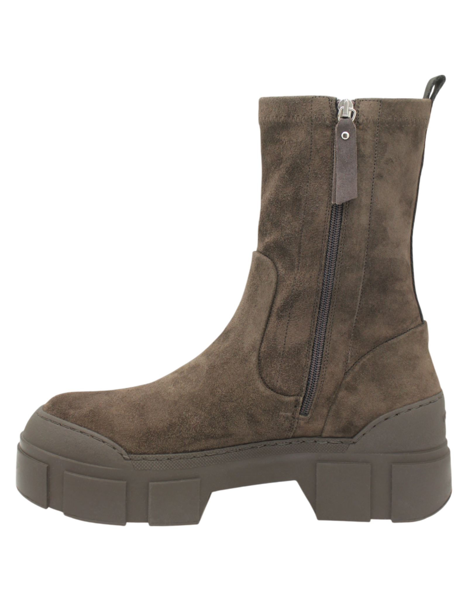 VicMatie VicMatie VM1D Brown Stretch Suede Rubber Sole With Raised Lug Sole 4010
