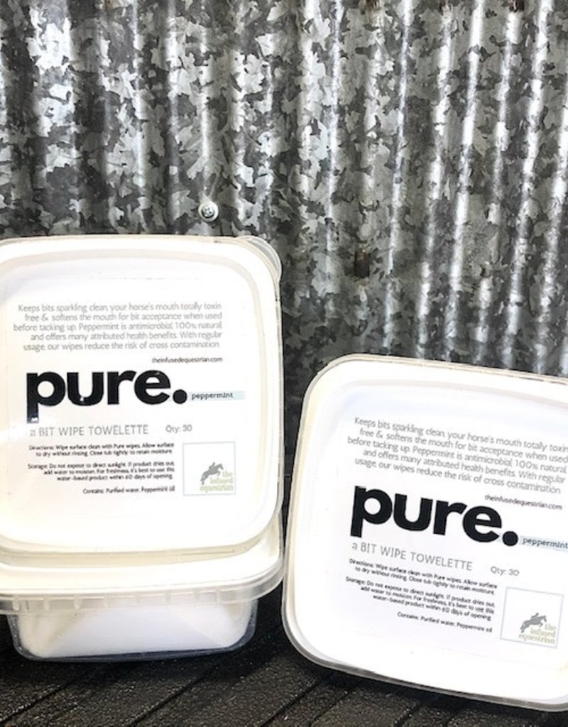 Infused Equestrian pure. Bit Wipes Peppermint