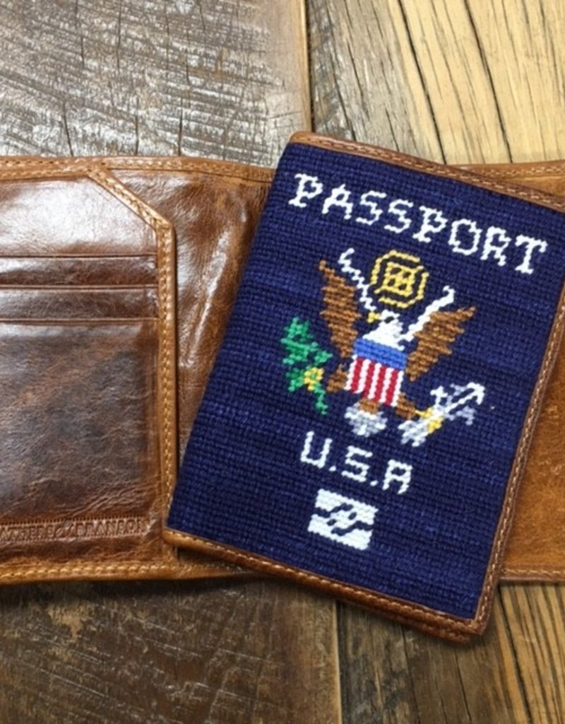 Spurs Navy Leather Passport Holder