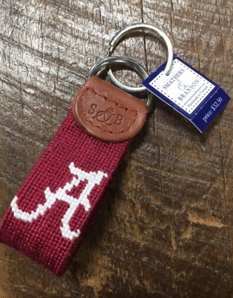 Monogrammed Needlepoint Key Fob