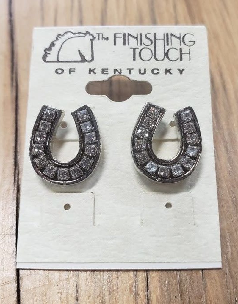 The Finishing Touch Of Kentucky Rhinestone Channel Horseshoe Earring