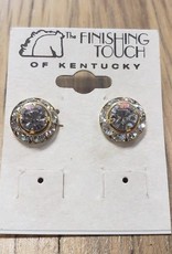 The Finishing Touch Of Kentucky Small Crystal and Gold Earring