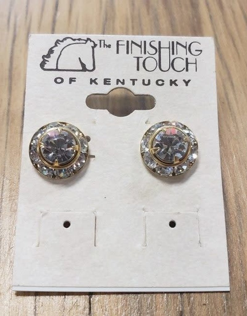 The Finishing Touch Of Kentucky Small Crystal and Gold Earring