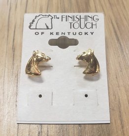 The Finishing Touch Of Kentucky Arabian Horse Head Gold Earrings