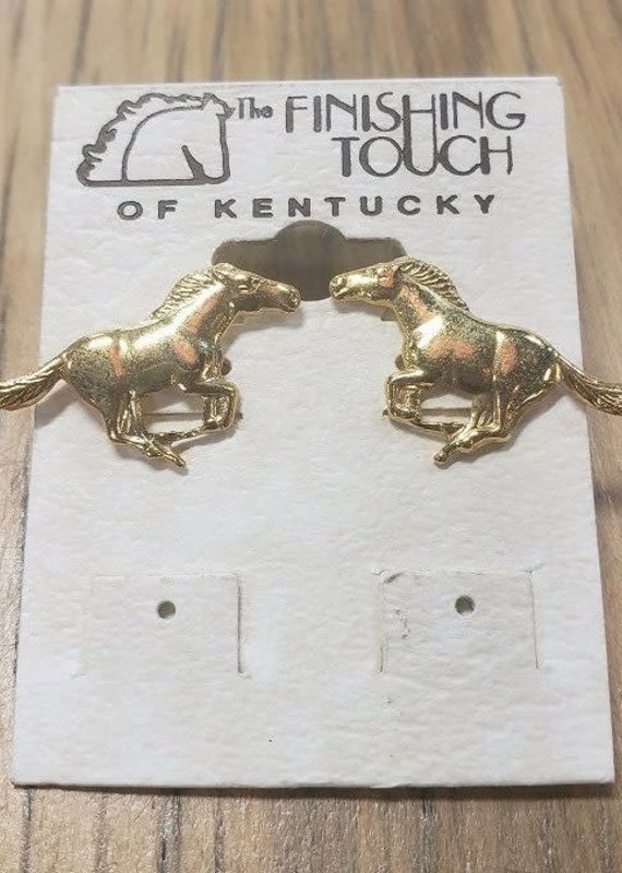 The Finishing Touch Of Kentucky Running Mustang Gold Earrings