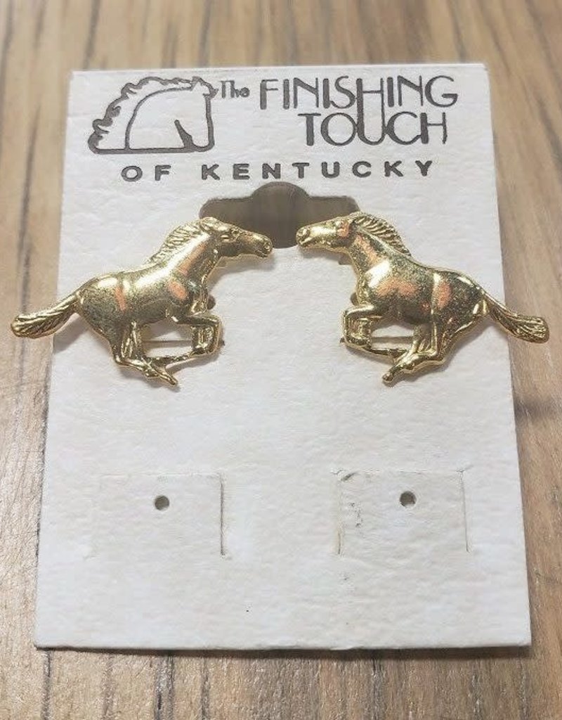 The Finishing Touch Of Kentucky Running Mustang Gold Earrings
