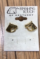 The Finishing Touch Of Kentucky Horse Head with Bridle Gold Earrings