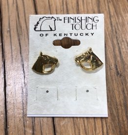 The Finishing Touch Of Kentucky Horse Head with Bridle Gold Earrings