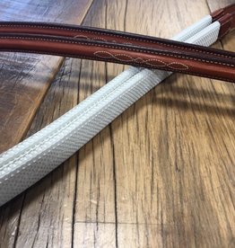 Edgewood Edgewood Fancy-Stitch Raised White Rubber Reins 5/8"