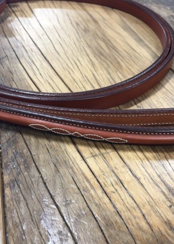 Edgewood 1/2" Fancy-Stitched Raised Pelham Reins 1/2" Horse