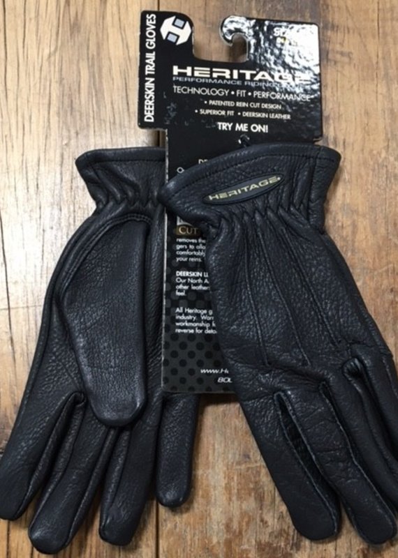 Heritage Gloves Heritage Deerskin Black Trail Gloves