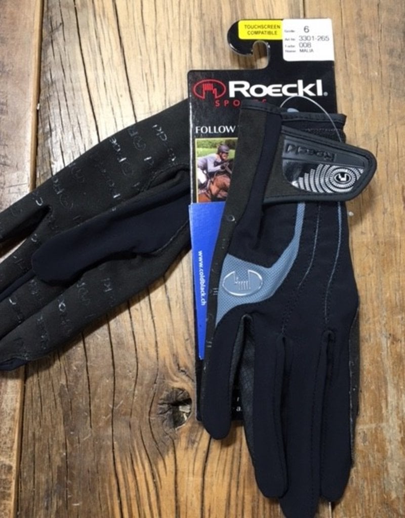 Roeckl Roeckl Malia Black And Grey Gloves