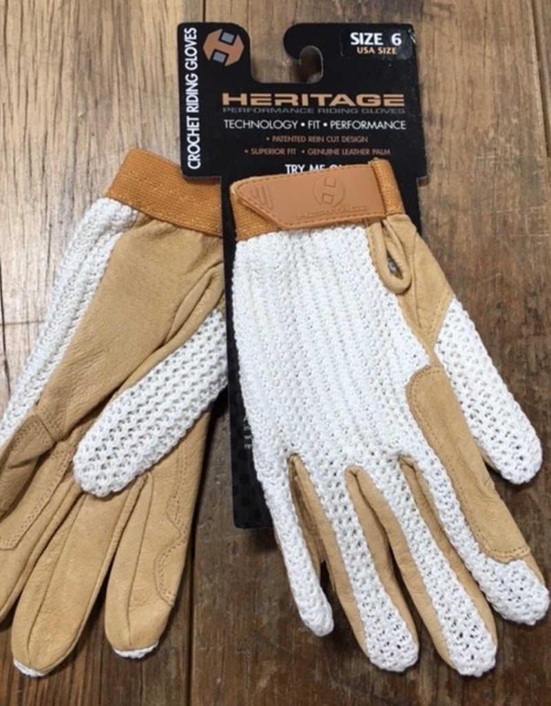 Heritage Gloves Heritage Crochet Tan Riding Gloves