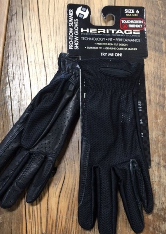 Heritage Gloves Heritage Pro-Flow Summer Black Show Gloves