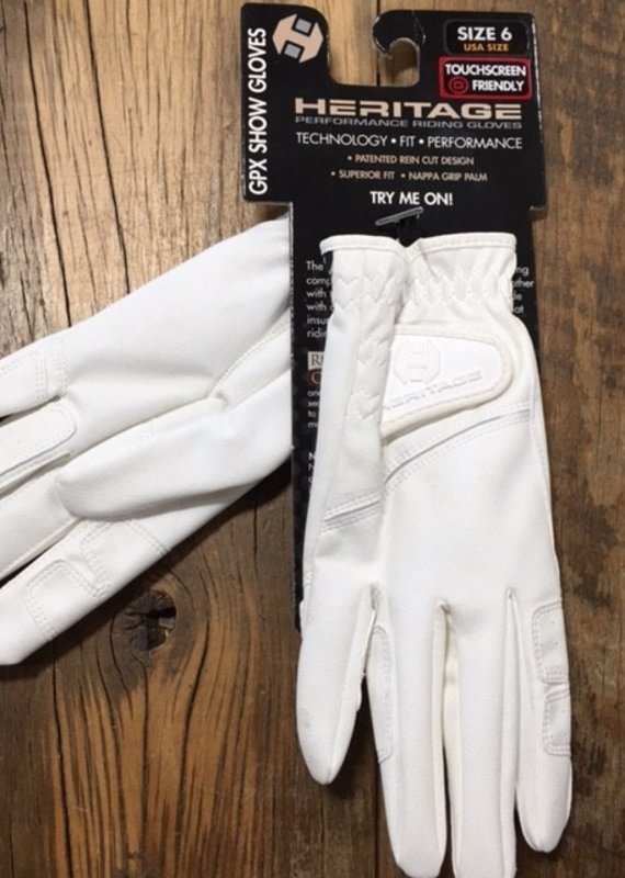 Heritage Gloves Heritage GPX White Show Gloves