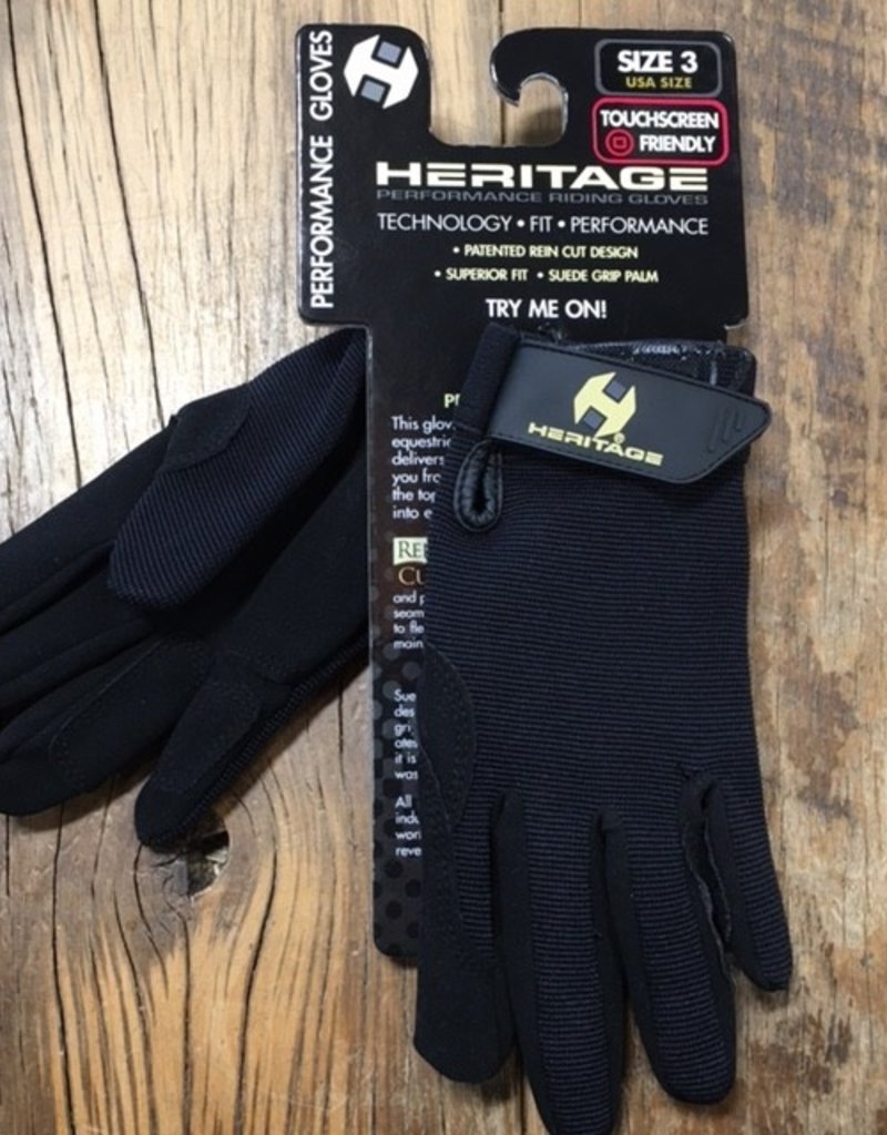 Heritage Gloves Heritage Youth Performance Black Gloves