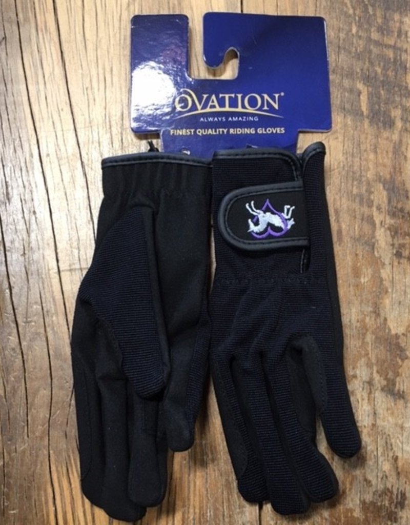 Ovation Ovation Youth Heart And Horse Black Gloves