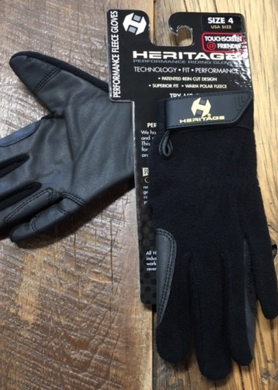 Heritage Gloves Heritage Youth Black Performance Fleece Gloves