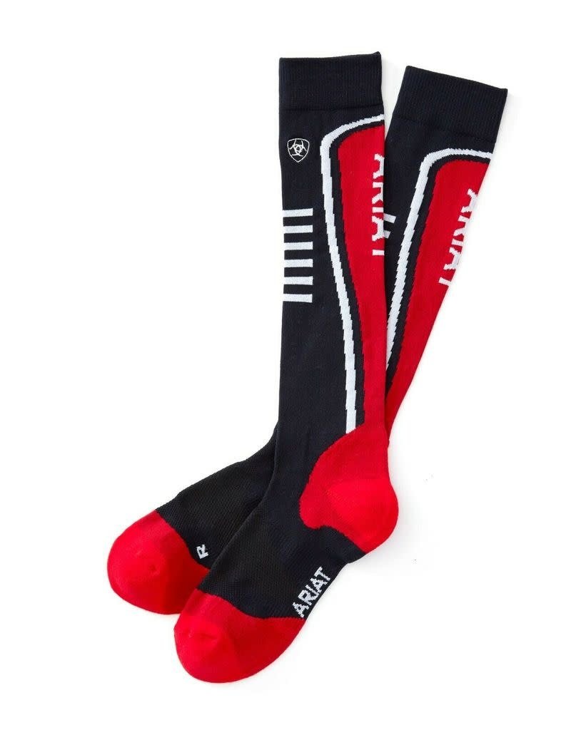 Ariat Women's AriatTek Slimline Performace Socks Navy/Red