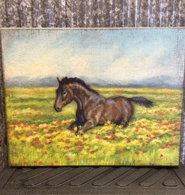 Primitives By Kathy Horses In A Field Painting