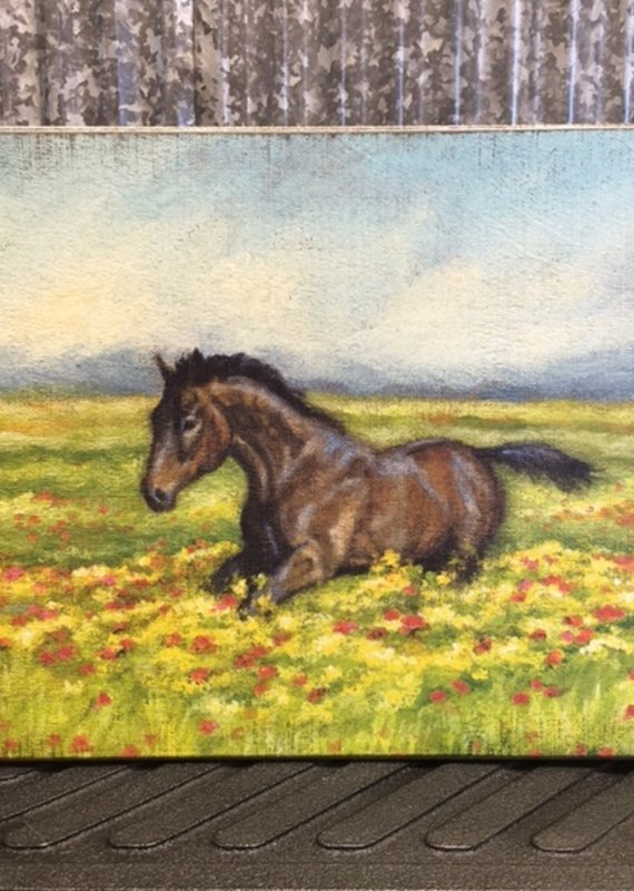 Primitives By Kathy Horses In A Field Painting