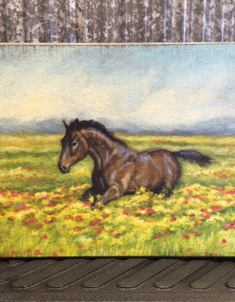 Primitives By Kathy Horses In A Field Painting