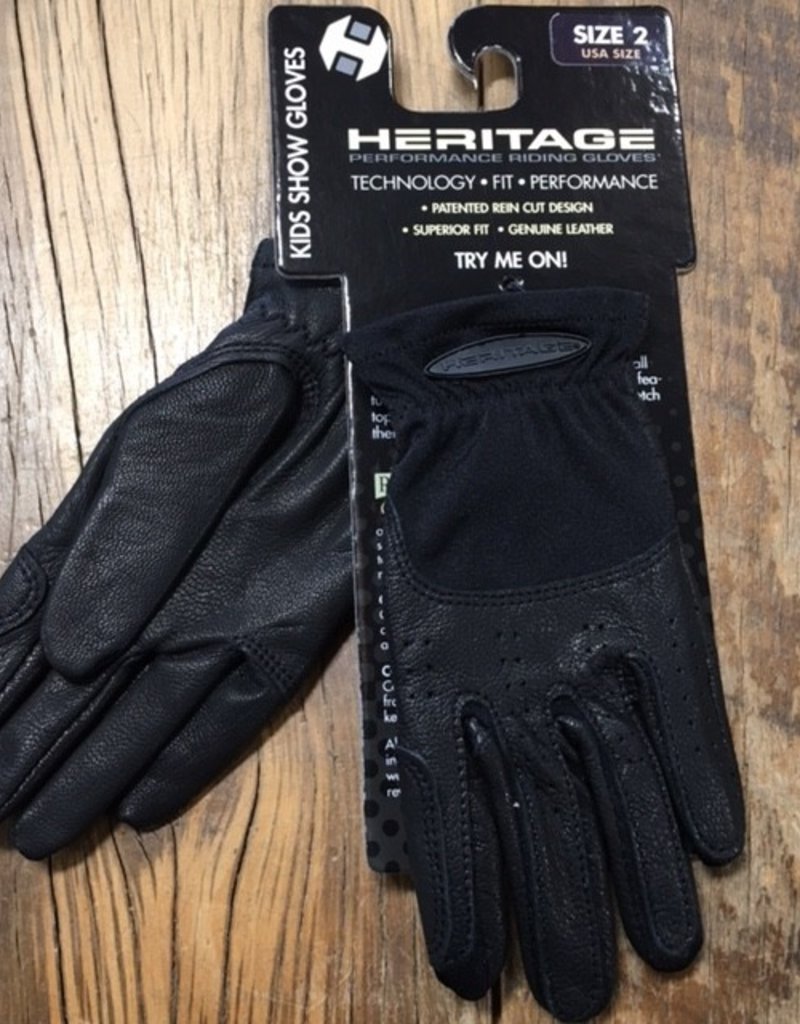 Heritage Gloves Heritage Kids Black Show Gloves