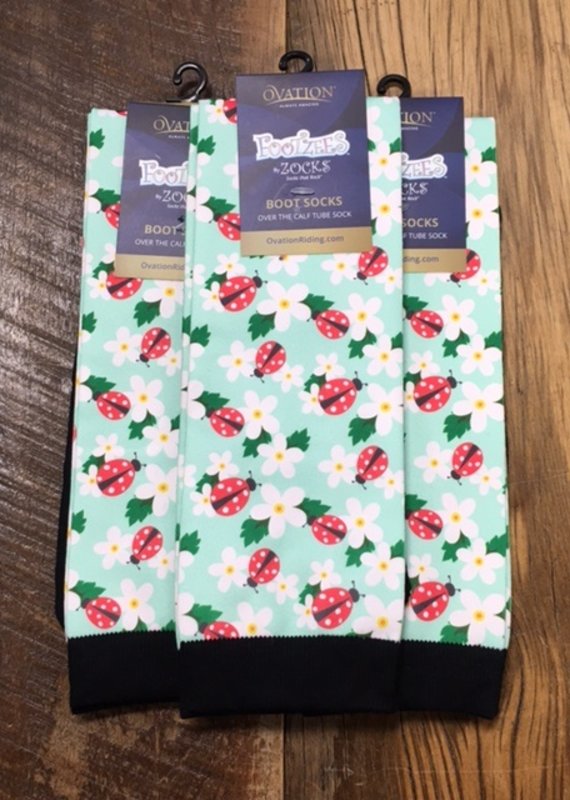 Ovation Ovation Footzees Boot Socks Ladybug