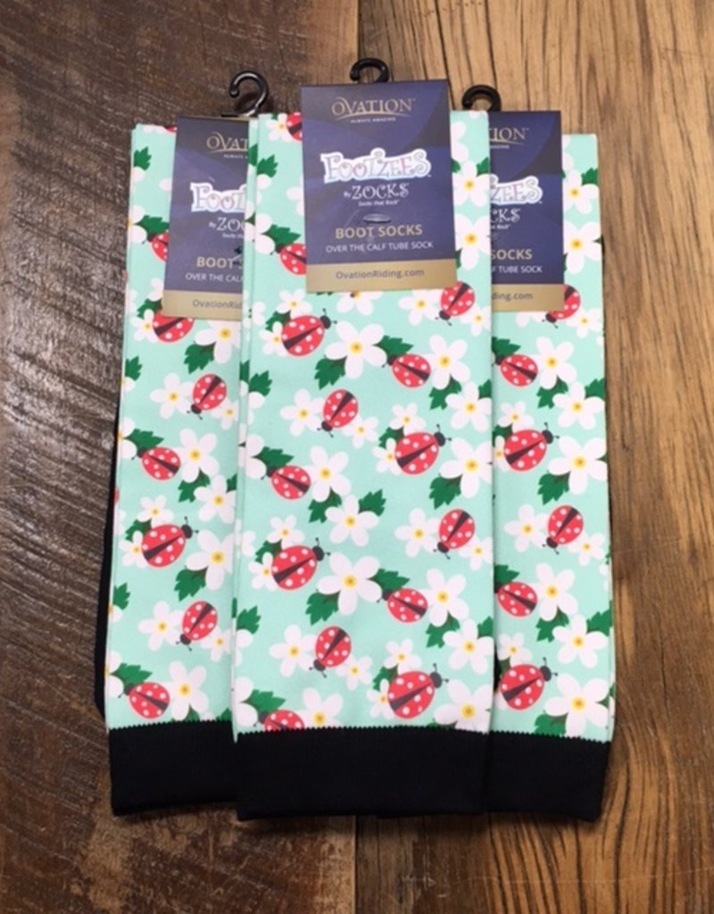 Ovation Ovation Footzees Boot Socks Ladybug