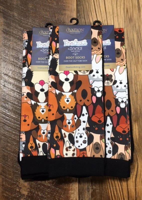 Ovation Ovation Footzees Boot Socks OMG Puppies
