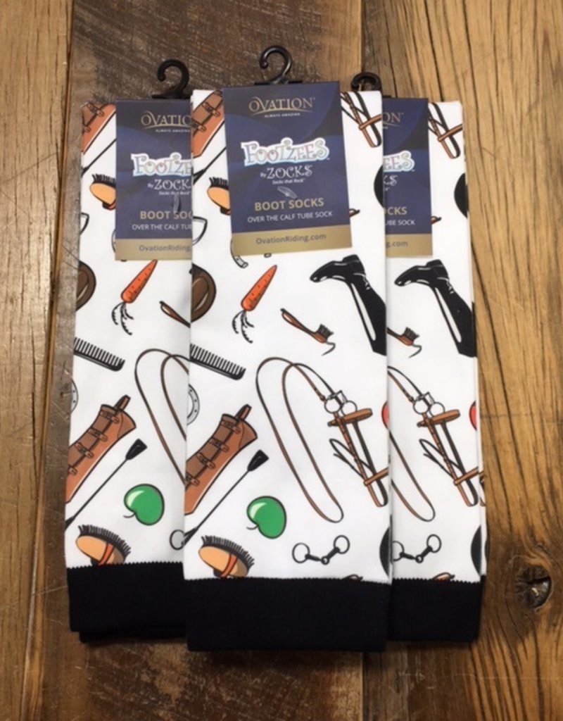 Ovation Ovation Footzees Boot Socks All Tacked Up