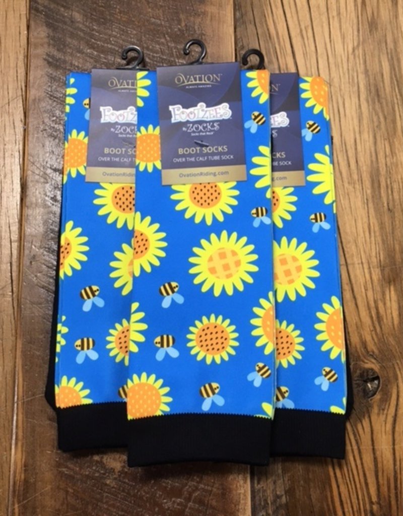 Ovation Ovation Footzees Boot Socks Ladies Sunflowers & Bumblebees