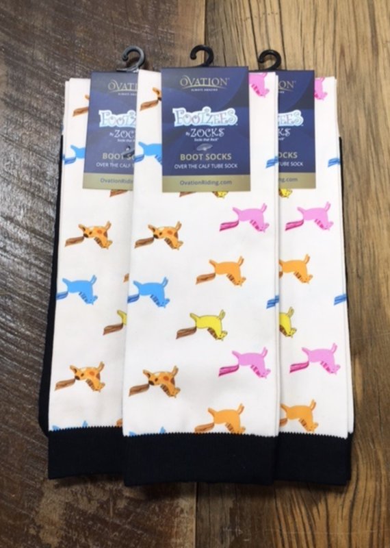 Ovation Ovation Ladies Footzees Boot Socks Chubby Ponies