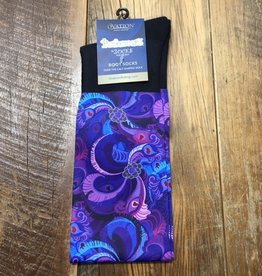 Ovation Ovation Performerz Boot Socks Feather Swirl Blue Purple
