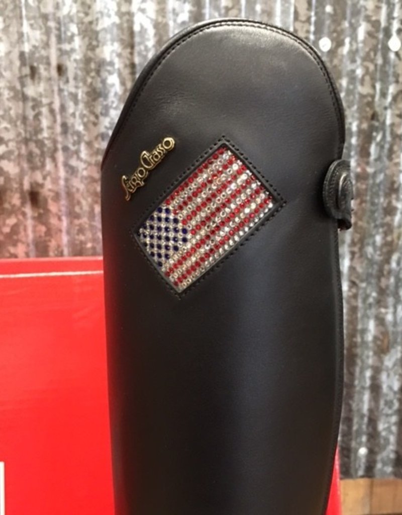 Sergio Grasso Sergio Grasso Custom Michel Robert Nizza Dress Boot with Swarovski American Flag 38 HEE