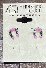 The Finishing Touch Of Kentucky 2-Tone  Rose/Silver Horseshoe Earrings