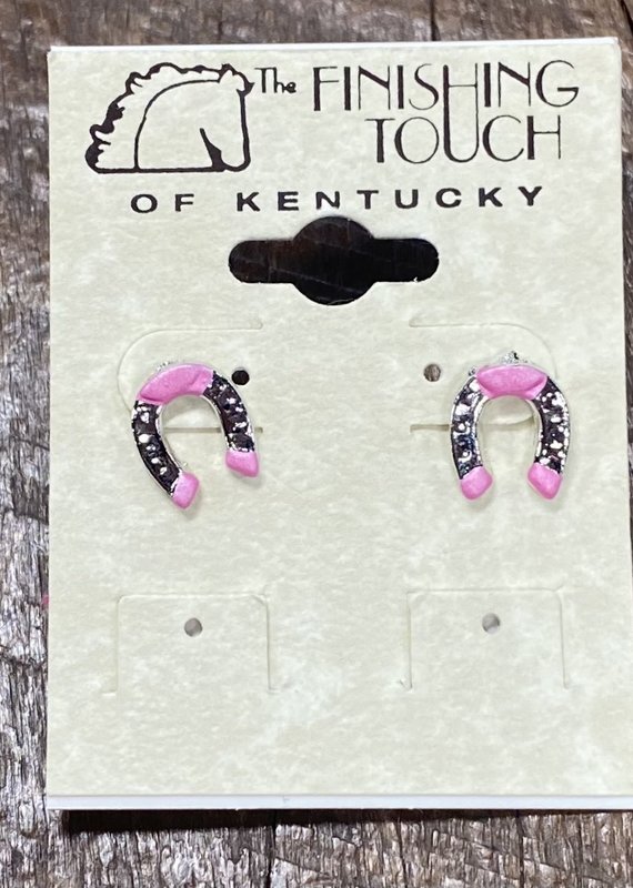 The Finishing Touch Of Kentucky 2-Tone  Rose/Silver Horseshoe Earrings