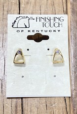 The Finishing Touch Of Kentucky Gold Mini Stirrup with Rhinestone Earrings