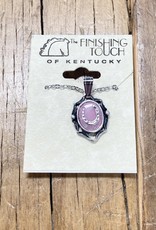 The Finishing Touch Of Kentucky Pink Quartz with Horse Shoe Necklace