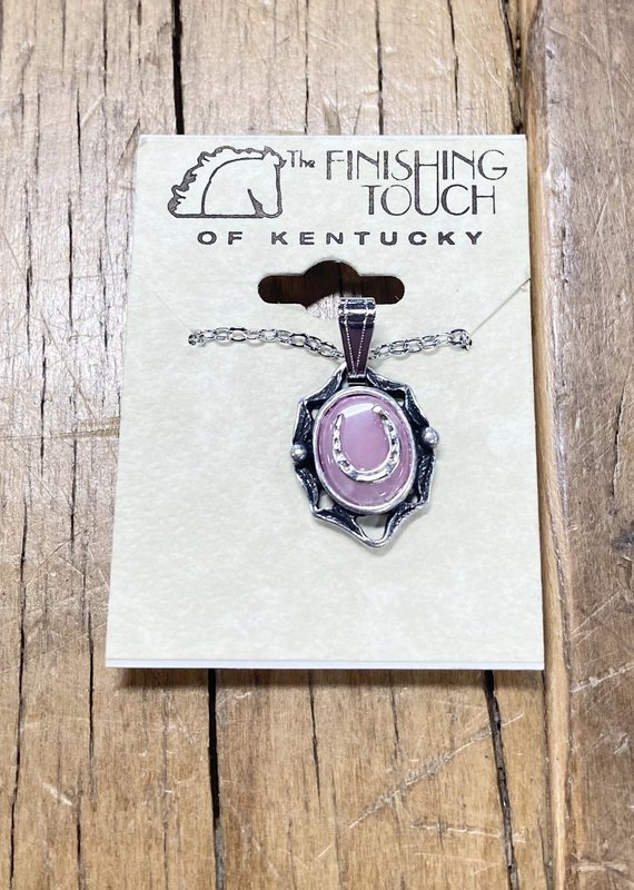 The Finishing Touch Of Kentucky Pink Quartz with Horse Shoe Necklace
