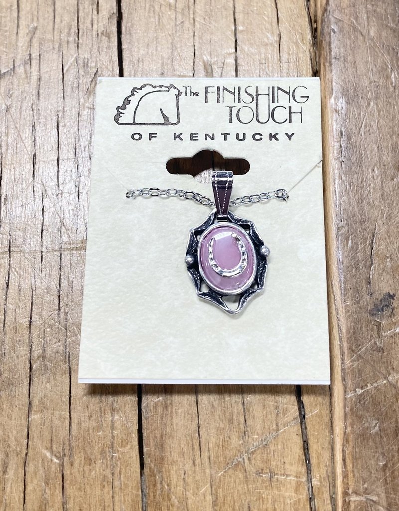 The Finishing Touch Of Kentucky Pink Quartz with Horse Shoe Necklace