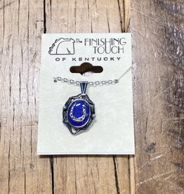 The Finishing Touch Of Kentucky Blue Onyx with Horseshoe Necklace